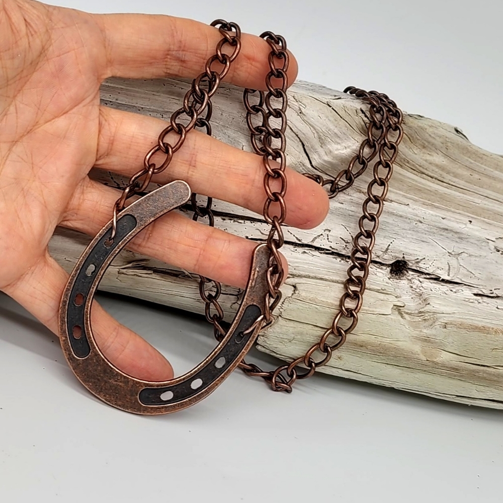 Iconic Ivana Ruzzo Designer Jewelry Copper Necklace Horseshoe Boho - Picture 4 of 9